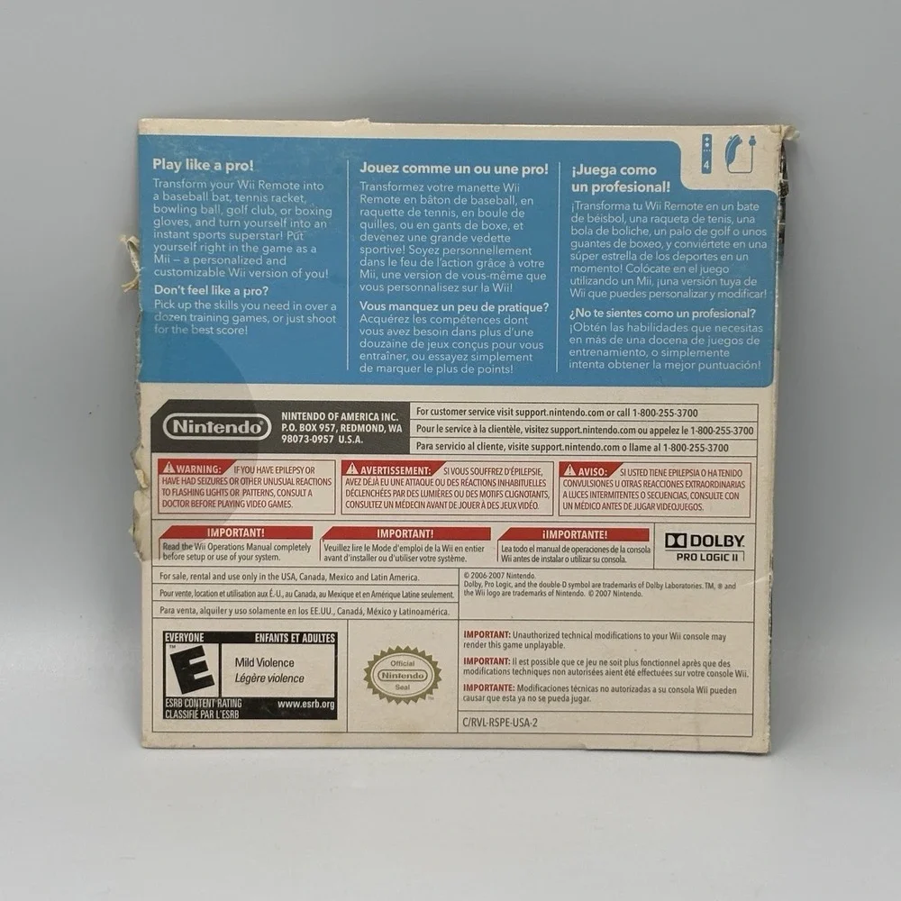 Wii Sports Nintendo Wii 2006 Disc Only NOT WORKING FOR REPAIR CS95SMB-BRK